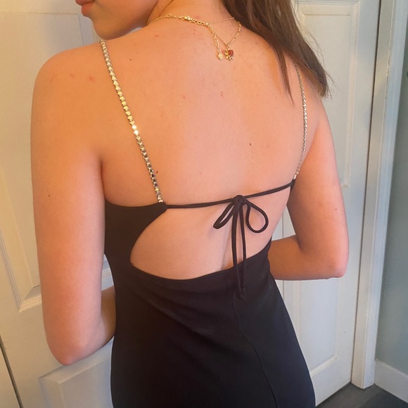 90s Vintage Prom or Formal Dress with Jewel Accents - Picture 4 of 7